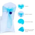 thumbnail image 6 of mds Pack of 100 Organza Chair Sash Bow Sashes for Wedding Decoration -Terquoise, 6 of 7