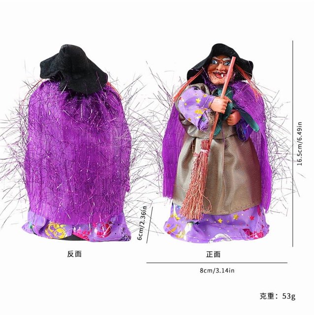 Colgante de bruja barrendera de Halloween, decoración de techo de casa fantasma, diseño de escena para bruja colgante