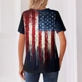 thumbnail image 3 of Iaqnaocc 4th Of July Tops for Women Trendy Summer Button Down V-Neck Retro Shirts Patriotic American Flag Stars Plus Size Short Sleeve Tee Shirts Black XL, 3 of 3