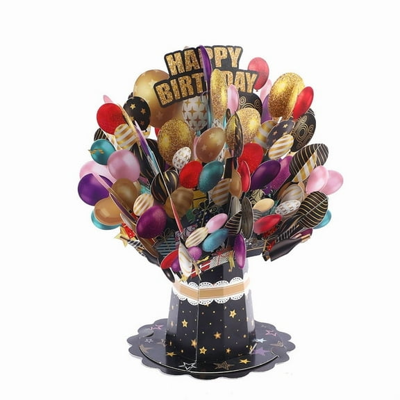 Birthday Balloons 3D Pop-Up Card – Fun and Festive Greeting with Handmade Paper Art