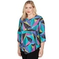 thumbnail image 2 of Alfred Dunner Womens Petite Abstract Stained Glass Top With Necklace, 2 of 4