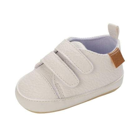 

nsendm Male Shoes Boys Slip on Shoes First Girls Baby Shoes Solid Walking Sneaker First Kids Baby Shoes Shoes for Baby Girls 12-18 Months White 13