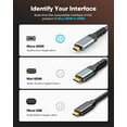 thumbnail image 5 of TianQi Câble Micro HDMI vers HDMI 4K 15 Pieds, 4K@60Hz HDR, Cordon Micro HDMI Compatible pour Appareil Photo Reflex Numérique, Raspberry Pi, GoPro Hero vers Télé, Portable, Ordinateur, Moniteur, pour Vidéo, Audio, Image, Diffusion Gris, 5 of 5