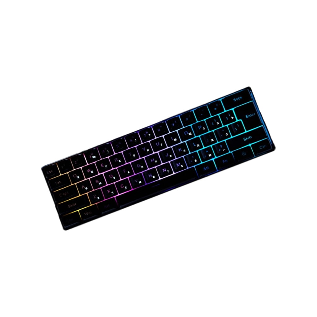 Mechanical Gaming Keyboard LED Backlit Keycap Keyboard 61 Keys Corded Computer Keyboard for Laptop PC Gamer Office Work