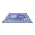 thumbnail image 2 of Ahgly Company Machine Washable Indoor Rectangle Medallion Blue Traditional Area Rugs, 3' x 5', 2 of 4
