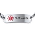 thumbnail image 2 of Pacemaker Bracelet Médical Identification ID Miami Cubain pour Hommes 8.5 Pouces Acier Inoxydable Gravé sur Mesure, 2 of 6