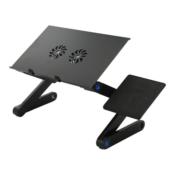 Generic Adjustable Laptop Stand with Cooling Fans Removable Mouse Pad Portable Notebook Stand Foldable Computer Riser for Bed Sofa Home Office