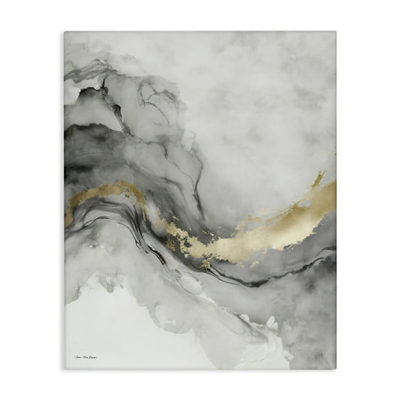 Stupell Industries Grey & Glam Geode Abstract Painting Gallery Wrapped Canvas Art Print Wall Art, 16 x 20