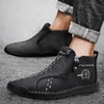 thumbnail image 3 of KELINFONG Mens Ankle Chukka Boots Slip on Loafers Mid top Flats Walking Driving Shoes Trendy Casual Shoes, 3 of 5
