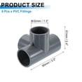 thumbnail image 2 of 1" Fittings, 6Pcs 4 Way Elbow Connector Elbow Corner Fitting, Grey, 2 of 7
