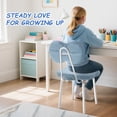 thumbnail image 4 of Teen  Desk Chair Girls Vanity Chair Kids Desk Teddy Fleece Student Task Study Bedroom Office Reading Seat for Girls(Blue), 4 of 9