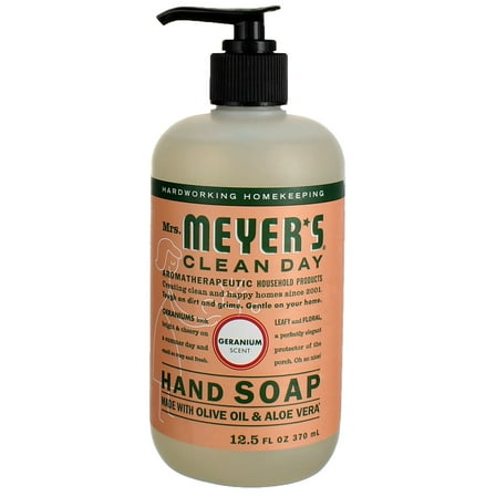 Mrs. Meyers Clean Day Liquid Hand Soap, Geranium, 12.5 oz (Pack of 2)