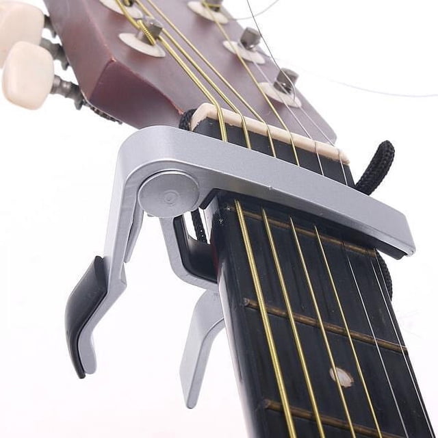 MasteelfCA Guitare Capo en Métal Durable à Gâchette à une Main (Argent)