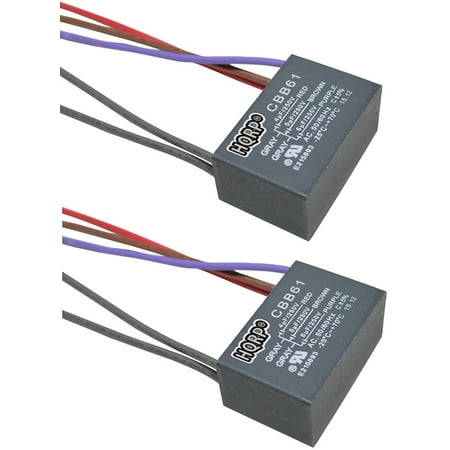 

HQRP 2-Pack Ceiling Fan Capacitor CBB61 4uf+5uf+6uf 5-Wire