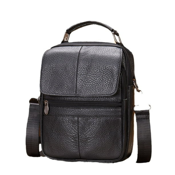 Bolso bandolera de piel para hombre, bandolera, color negro
