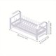 thumbnail image 4 of 1pc Dish Rack, Minimalist White Plate Drain Storage Organizer, Single-layer Tableware Storage Rack, Multi-functional Bowl Disc Draining Cage, Chopsticks Fork Spoon Knife Rack, Kitchen Accessories, 4 of 4