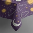thumbnail image 5 of Purple Sun Moon Cloud Star Pattern Square Tablecloth,Waterproof Square Table Cover,Wipeable Spillproof Washable Table Cover for Home Kitchen Party Decor 60"x60"(152x152cm), 5 of 6