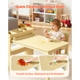 thumbnail image 6 of VEVOR Kids Art Table and Chair Set, Toddler Craft Table with 3 Tiers Storage Cabinet, Wooden Kids Activity Play Desk with 2 Chairs, Craft Play Desk for Reading, Learning, Drawing, Writing, Light Wood, 6 of 9