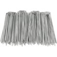 thumbnail image 1 of Estacas de jardín, grapas para mantillo de acero galvanizado, estacas para fijación de tiendas de campaña, estacas para fijación de tela para mantillo, 150 × 25 mm × 2,8 mm, 1 of 4