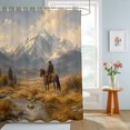 thumbnail image 4 of Western Cowboy Shower Curtains for Bathroom, Modern Dinosaur Forest Mountains Waterproof Fabric Shower Curtain, Decorative Bathroom Curtain for Bathtub, 72"x72", No Hooks Included, 4 of 9