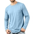 thumbnail image 2 of VBVC Men's Long Sleeve T Shirts with A Pocket, Crew Neck Casual Tops For Men, S-3XL, 2 of 8