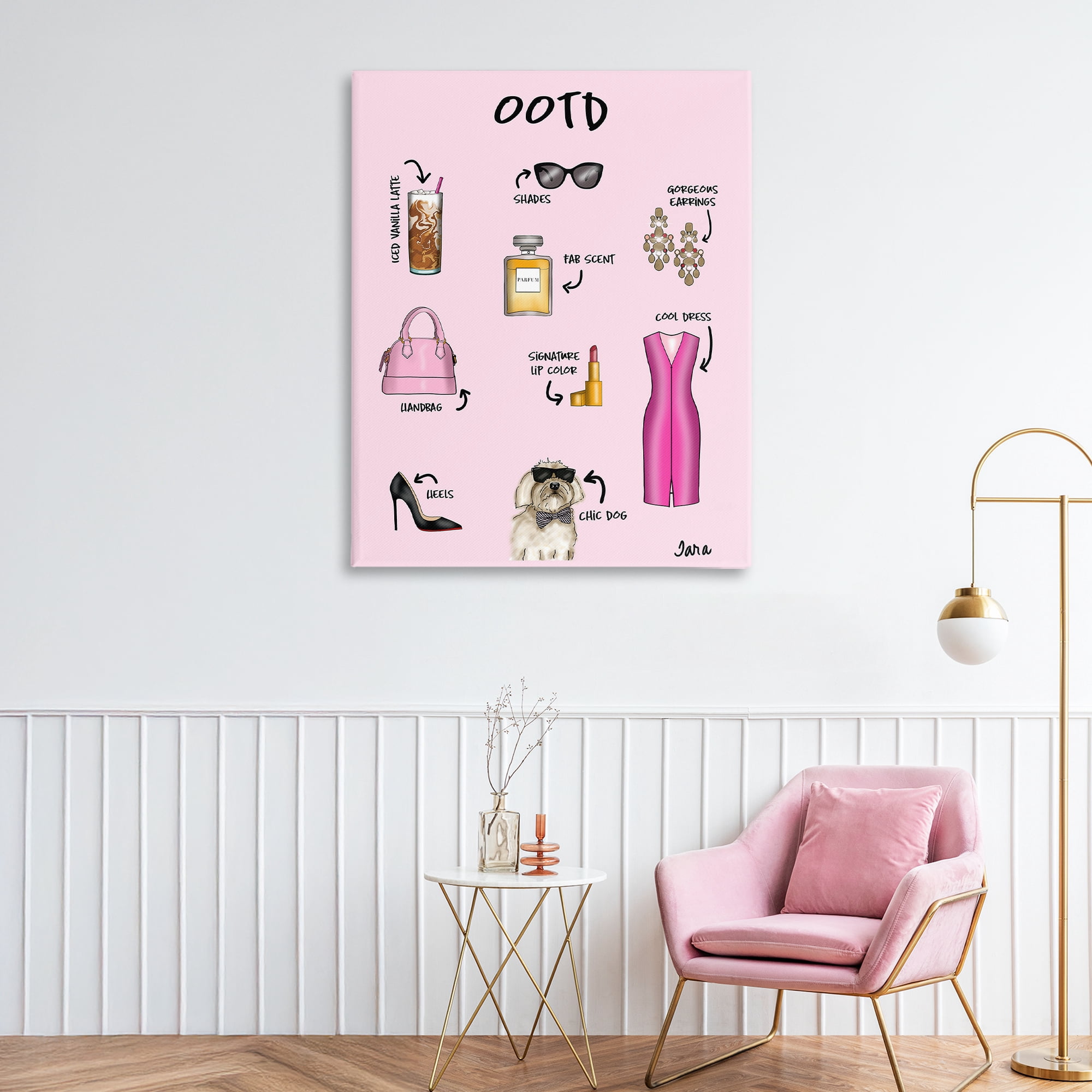 Stupell Industries Feminine Glam Outfit of the Day Canvas Wall Art, design by Tara Boone