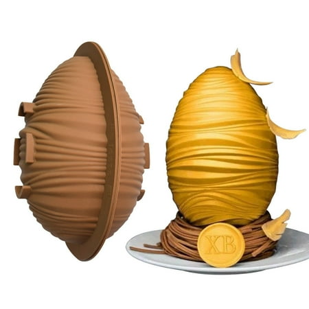 

2-Piece 3D Nest Pattern Half Eggs Shaped Silicone Moulds Fondant Cake Decorating Gadgets Soap Molds DIY Chocolate Moulds