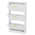 thumbnail image 3 of YouTrend Shoe Cabinet with 3 Flip Drawers Narrow Storage Cabinet Organizer for Entryway, White, 3 of 12