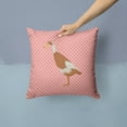 thumbnail image 2 of Indian Runner Duck Pink Check Fabric Decorative Pillow, 2 of 4