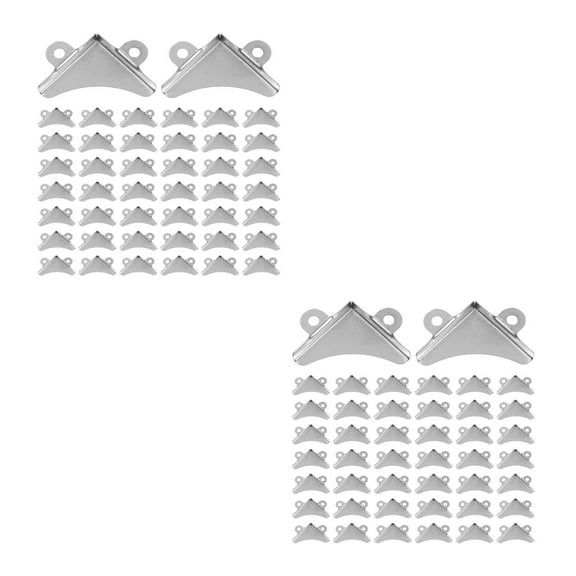 Hemoton 2 Sets Mirror Corner Brackets Iron Corner Fixing Brackets Picture Frame Corner Protection Metal L Shaped Corner Braces with Screws for Box Luggages