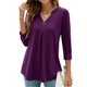 thumbnail image 1 of Blusa informal con pliegues para mujer, Top elegante con cuello en V, Camiseta holgada de manga 2022, ropa de calle 3/4, 1 of 5