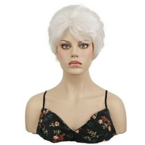 Lydell Short Straight Wigs for Women Synthetic Wigs for Daily Party Costume Use(White)