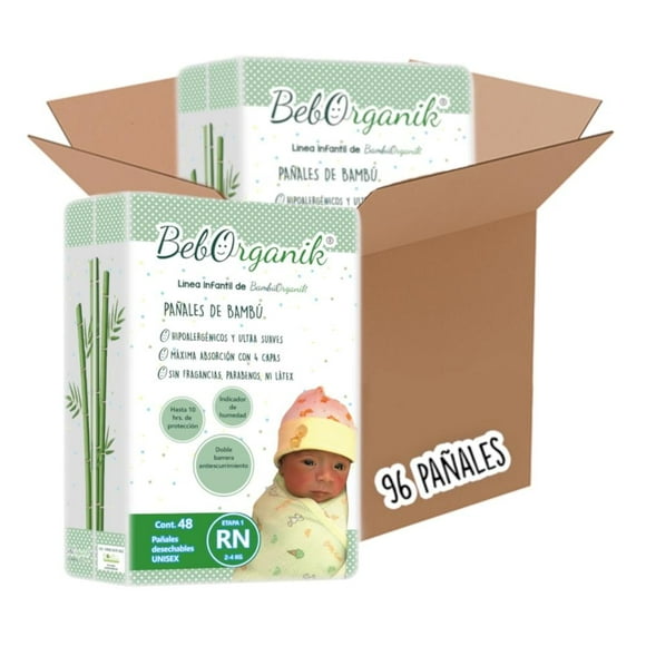Pañal Desechable de Bambú Bambuorganik Etapa 1 Recién Nacido