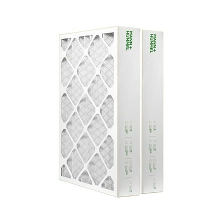 Mann Hummel 18x24x4 MERV 8 Pleated HVAC AC Furnace Air Filters. 2 Pack. (Exact Size: 17.38 x 23.38 x 3.75 Inches)