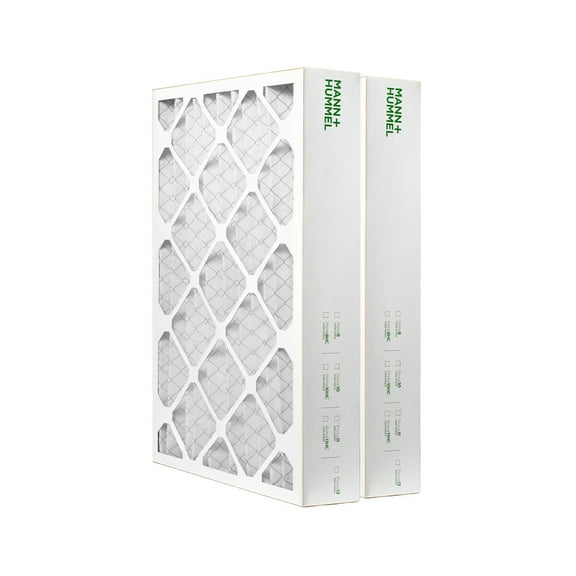Mann Hummel 16x20x4 MERV 8 Pleated HVAC AC Furnace Air Filters. 2 Pack. (Exact Size: 15.5 x 19.5 x 3.75 Inches)