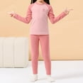 thumbnail image 3 of Thermal Shirts for Children Printed Boys' and Girls' Shoulder Sleeve Warm Underwear Set Youth Fall Winter Top and Pants Two Piece Set Home Clothes Casual Cozy Undershirt for Kid 1-16 Years, 3 of 8