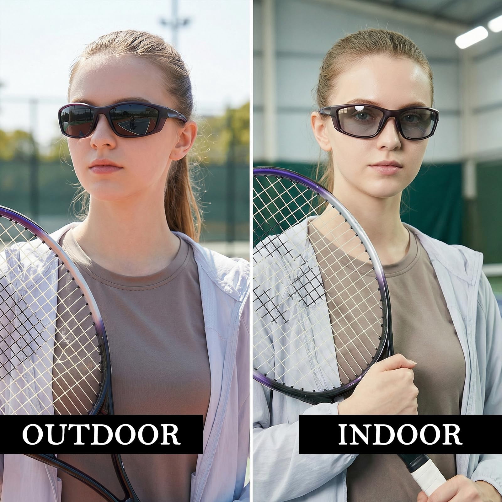Myiaur Polarized Running Sunglasses for Men Women, UV400 Photochromic Sun Glasses Ideal for Sports Driving Cycling Fishing