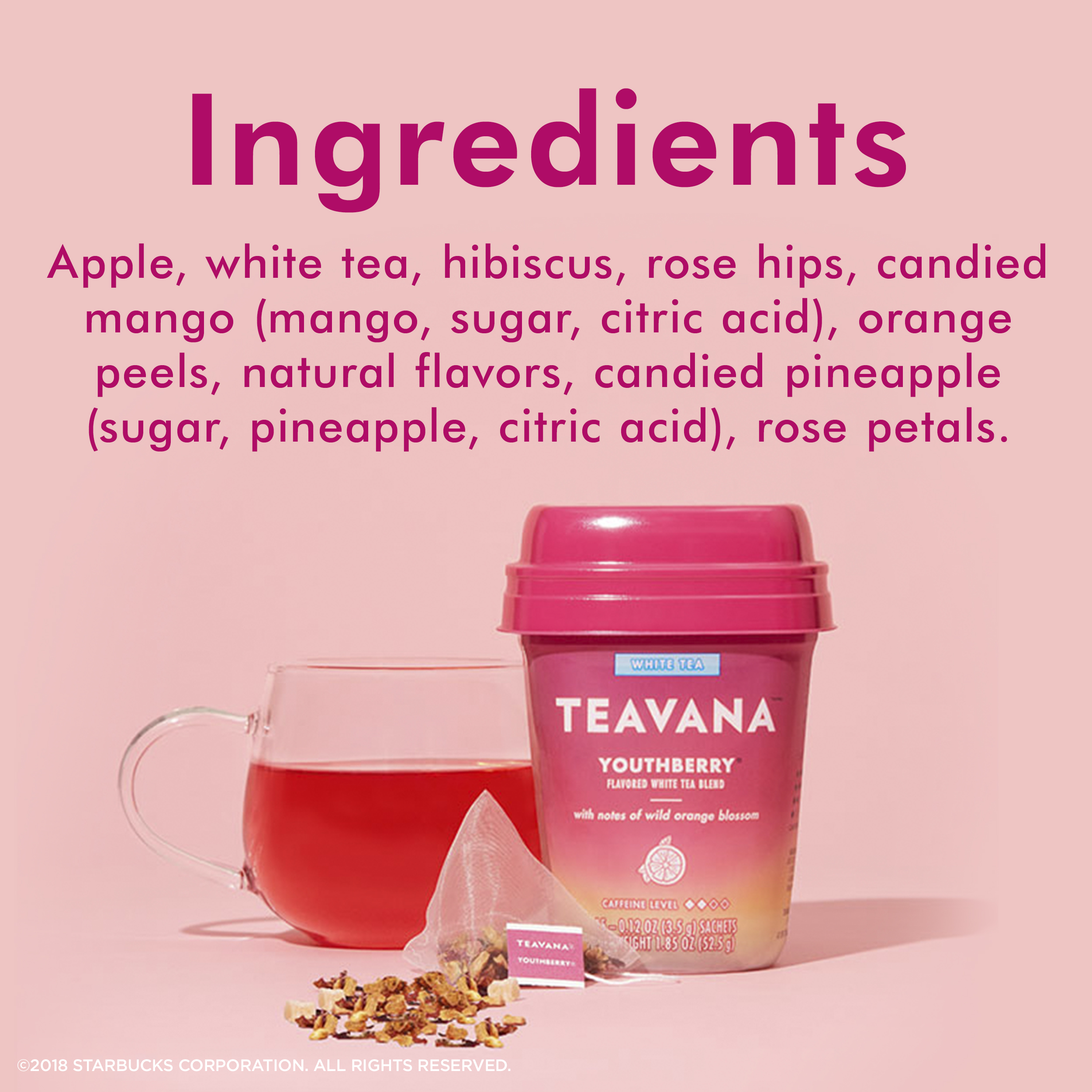 Teavana Youthberry, White Tea With Notes of Wild Orange Blossom, 15 Sachets - image 3 of 6