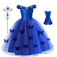thumbnail image 1 of Disfraz de princesa cenicienta de Disney para niñas, vestido de tutú de tul, ropa de fiesta de Halloween y cumpleaños, 2-10T Fivean unisex, 1 of 2