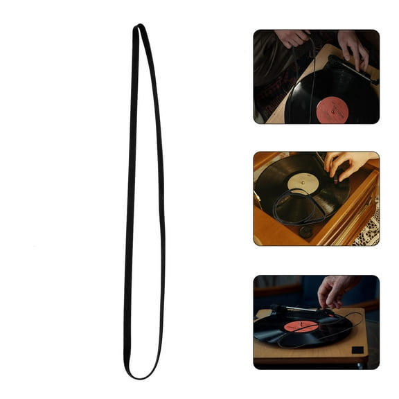 VERDANVERSE Durable Rubber Belt for Vinyl Player Black 1Set
