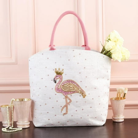Embellished Flap - Two's Company Flamingo Embellished Tote Bag