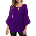 thumbnail image 1 of Blouses Scintillantes à Manches 3/4 pour Femmes Chemises de Soirée Pailletées, 1 of 7