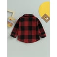 thumbnail image 4 of Bagilaanoe Toddler Baby Boy Flannel Shirts Jacket Plaid Long Sleeve Single-Breasted Shacket with Pockets 6M 12M 18M 24 3T Kids Fall Casual Outwear, 4 of 8