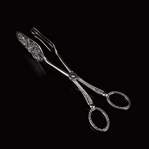 Raindrops Vintage Cake Tongs with Easy Grip and Large for Elegant Food Serving and Party Use