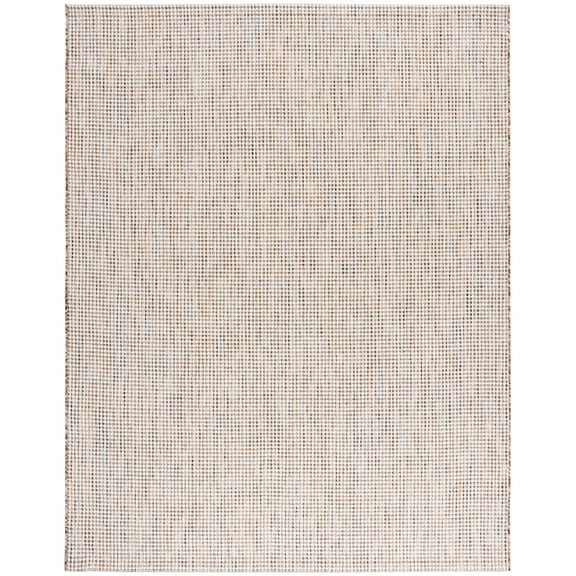 SAFAVIEH Courtyard Finola Geometric Indoor/Outdoor Area Rug, Ivory Grey/Rust, 9' x 12'