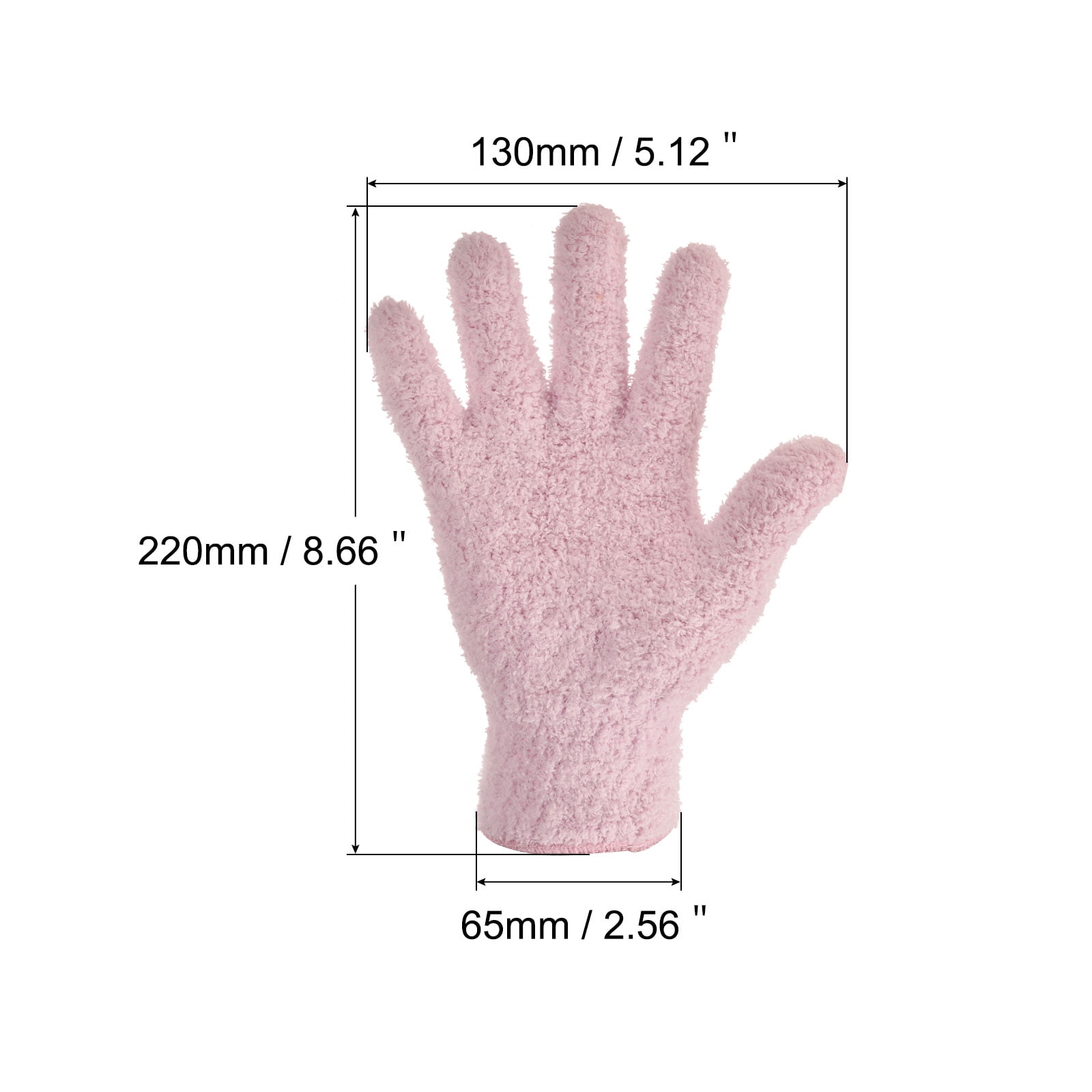 Unique Bargains Dusting Cleaning Gloves Microfiber Mittens Set Pink