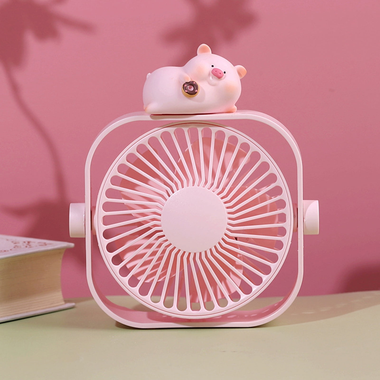 Decor Store Mini Fan Portable Strong Wind 3 Speed Cute Cartoon Desktop USB  Cooling Fan for Kids Room