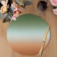 thumbnail image 3 of Sage Green Orange Ombre Round 13 Inch Placemats Set of 8, Contemporary Abstract Gradient HeatResistant Non Slip Place Mats for Dining Table, Wipeable Braided Kitchen Table Mats for Housewarming, 3 of 9