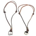 thumbnail image 3 of 2Pcs Chaîne de Pull en Cuir Fait à la Main Rétro Réglable Long Collier Pendentif en Alliage de Zinc, 3 of 14