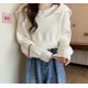 thumbnail image 1 of Nuevo suéter exterior de estilo coreano de otoño e invierno para mujer, diseño de estilo perezoso, top corto de punto con tirantes en el interior, conjunto de dos piezas, 1 of 5